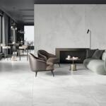 Alaplana Gresie tip placa Alaplana Maxitech Bibury White RC Rectificata Lucioasa 120x280 cm grosime 6 mm