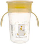 AKUKU Tanulópohár szilikon itatócsőrrel, 360°-os, jegesmaci, sárga füllel - perfectlife