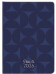 Planall Zsebnaptár PLANALL B/6 heti álló fehér lapos aranyozott Blue 2026 (21544) - fotoland