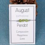 HARAHU Brățară cu piatră de naștere - August / Peridot KP38763