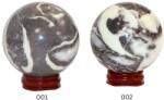  Sfera Coral Fosilizat si Agatizat Natural - 57-69 x 57-69 mm - Piatra a Evolutiei si a Stabilitatii Interioare - ( XXL ) - 1 Buc