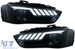 KITT Lightning LED DRL Headlights suitable for Audi A4 B8.5 Facelift (2012-2015) Dynamic Sequential Turning Light Black (HLAUA4B8FH7)