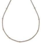 R. M. ékszer Orvosi acél ezüstszínű rúd- és gyöngydíszes lánc 45 cm (000467)