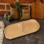 ATELIER 49 Tava Servire Aperitive din Lemn de Fag cu 2 Compartimente, 43x23 cm (ATE49-ART-146613) Tava