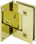 DualHardware CUBE fali zuhanypánt 90°, aszimmetrikus talppal, 8 mm-es üveghez, fényes arany