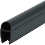 DualHardware Vízzáró profil, 8 mm-es üveghez, 220 cm-es, D profil, matt fekete