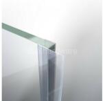 DualHardware Vízzáró profil, 10 mm-es üveghez, 220 cm-es, "h" profil, lágy 18 mm-es szoknyával, átlátszó