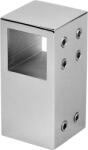 DualHardware CUBE T-csatlakozó, 19 × 19 mm-es négyzetes csőhöz, fényes króm