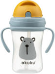 AKUKU Tanulópohár Szívószálas, maci minta (300 ml/db) - perfectlife