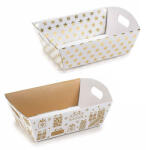 AFI Karácsonyi dekorációs papírkosár - 23, 5x7x17, 5 cm - 2-féle arany mintás (IMO-AFI-121616)