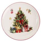 Yala Karácsonyfás karácsonyi kerámia lapostányér / kínáló - 25 cm (Q172934)