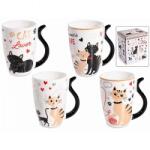 AFI Cicás porcelán bögre macskafarokkal - 350 ml - 4-féle - dobozos (IMO-AFI-721424)
