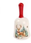 Yala Őzikés karácsonyi kerámia csengő - 13 cm (Q172906)