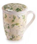 AFI Kamillavirágos bögre porcelán tetővel és fém szűrővel - 300 ml (IMO-AFI-721449SARGAVIRAG)