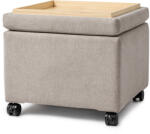 Tchibo - Görgős puff tálcával - szürke