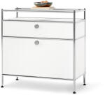 Tchibo - /Cn3 fém konzolasztal lenyíló ajtós rekesszel és fiókkal - fehér