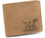 TETRAO Bőr pénztárca vadászkutya vízszintes