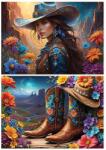 Bluebird Puzzle 90920 - Cowgirl and Boots - Far West Collection - 2 x 500 db-os puzzle (90920)