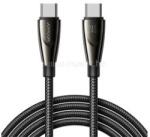 JOYROOM PIONEER adatkábel (Type-C - Type-C, 240W, 120cm, gyorstöltő, cipőfüző) FEKETE (JOYROOM_SA31-CC5_240) (JOYROOM_SA31-CC5_240)