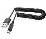 Gigapack Adatkábel (USB - miniUSB, spirálkábel 38-100cm) FEKETE (GP-24409) (GP-24409)
