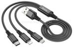 hoco. X76 töltőkábel 3in1 USB - Type-C/lightning/microUSB, 100cm, FEKETE (HOCO_X76_B) (HOCO_X76_B)