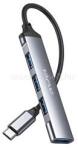 Awei CL-150T Type-C HUB 4in1 elosztó, 13cm (fekete) (CL-150T) (CL-150T)