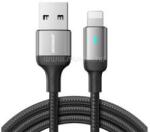 JOYROOM A10 adatkábel (USB - lightning, 2.4A, 200cm, cipőfűző, LED jelzés) FEKETE (JOYROOM_S-UL012A10_200_B) (JOYROOM_S-UL012A10_200_B)