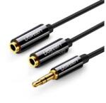 UGREEN audió adapter kábel (elosztó, 2 3.5mm jack aljzat - 3.5mm jack, 25cm) FEKETE (UGREEN_AV123) (UGREEN_AV123)