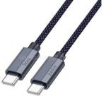 hoco. U134 adatkábel (Type-C - Type-C, 240W, PD gyorstöltő 3.0, 180cm, cipőfűző) SÖTÉTKÉK (HOCO_U134_180) (HOCO_U134_180)