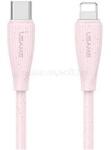 USAMS GREEN SERIES adatkábel (Type-C - lightning, 30W, gyorstöltő, 100cm) RÓZSASZÍN (SJ717USB04) (SJ717USB04)