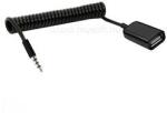 Gigapack Audió adapter kábel USB aljzat - 3.5mm jack, spirálkábel, FEKETE (GP-162453) (GP-162453)