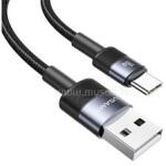 USAMS SY adatkábel (USB - Type-C, 3A, PD gyorstöltő, 120cm, cipőfűző) FEKETE (SJ718USBSG01) (SJ718USBSG01)