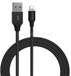 DEVIA GRACIOUS adatkábel (USB - lightning, 2.4A, gyorstöltő, 100cm) FEKETE (EC404_B) (EC404_B)