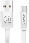 USAMS U2 adatkábel (USB - Type-C, gyorstöltő, 120cm, lapos kábel) FEHÉR (SJ200_W) (SJ200_W)