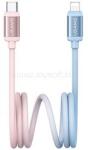 USAMS BICOLOR adatkábel (Type-C - lightning, 30W, PD gyorstöltő, 120cm) KÉK/RÓZSASZÍN (SJ757USB03) (SJ757USB03) - mysoft