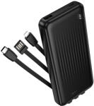 BOROFONE Power Bank 10000mAh BJ79 Clever - USB - Type C és Lightning kábelekkel fekete