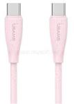 USAMS GREEN SERIES adatkábel (Type-C - Type-C, 60W, gyorstöltő, 100cm) RÓZSASZÍN (SJ716USB04) (SJ716USB04)