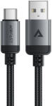 ACEFAST USB Type-C Adatkábel C20-04, 3A, Gyors Töltés, Hajlításálló, Nylon Fonat, 1, 2m - Fekete