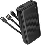 BOROFONE Power Bank 20000mAh BJ79A Clever - USB - Type C és Lightning kábelekkel fekete