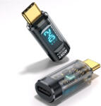 Techsuit Adapter USB-C Techsuit - DataBoost (A23), LED Digital Display, 40Gbps, 8K@60Hz, PD240W - Szürke