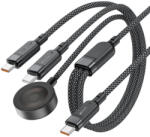 ACEFAST - Adatkábel (C6-11) - Gyors töltés, 2x Type-C, Vezeték nélküli töltő USB-C-hez, 3 az 1-ben, 100W, 5A, 5W, 480Mb/s, 1.2m - Fekete