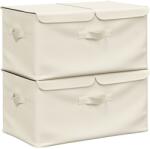 vidaXL 2 db krémszínű szövet tárolódoboz 50 x 30 x 25 cm 332917 (332917)