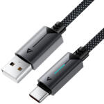 ACEFAST USB Type-C adatkábel (C19-04), gyors töltés, 3A, hajlítás-álló, nejlonszövés, 1, 2 m - fekete