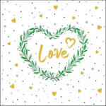 Ambiente Lots Of Love White Papírszalvéta 33X33cm, 20db-os