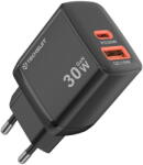 Techsuit Incarcator de retea Duonix30W GaN USB-A + USB-C Dual Travel Charger 30W Negru (KF2354726) - vexio