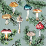 Ambiente Mushroom Ornaments Mint Papírszalvéta 33X33cm, 20db-os - fizz