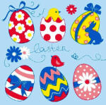 Ambiente Easter Eggs Collection Blue Papírszalvéta 33X33cm, 20db-os - fizz