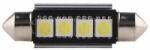 Techstar Techstar® Festoon Auto Led izzó, 4 LED, hideg fehér, 6000K, 12V, 150 lm, 41mm