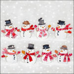 Ambiente Dancing Snowmen Papírszalvéta 33X33cm, 20db-os - fizz