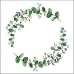 Ambiente Eucalyptus Branch White Papírszalvéta 33X33cm, 20db-os - fizz